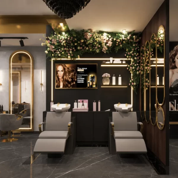 headwash area - luxury salon interios