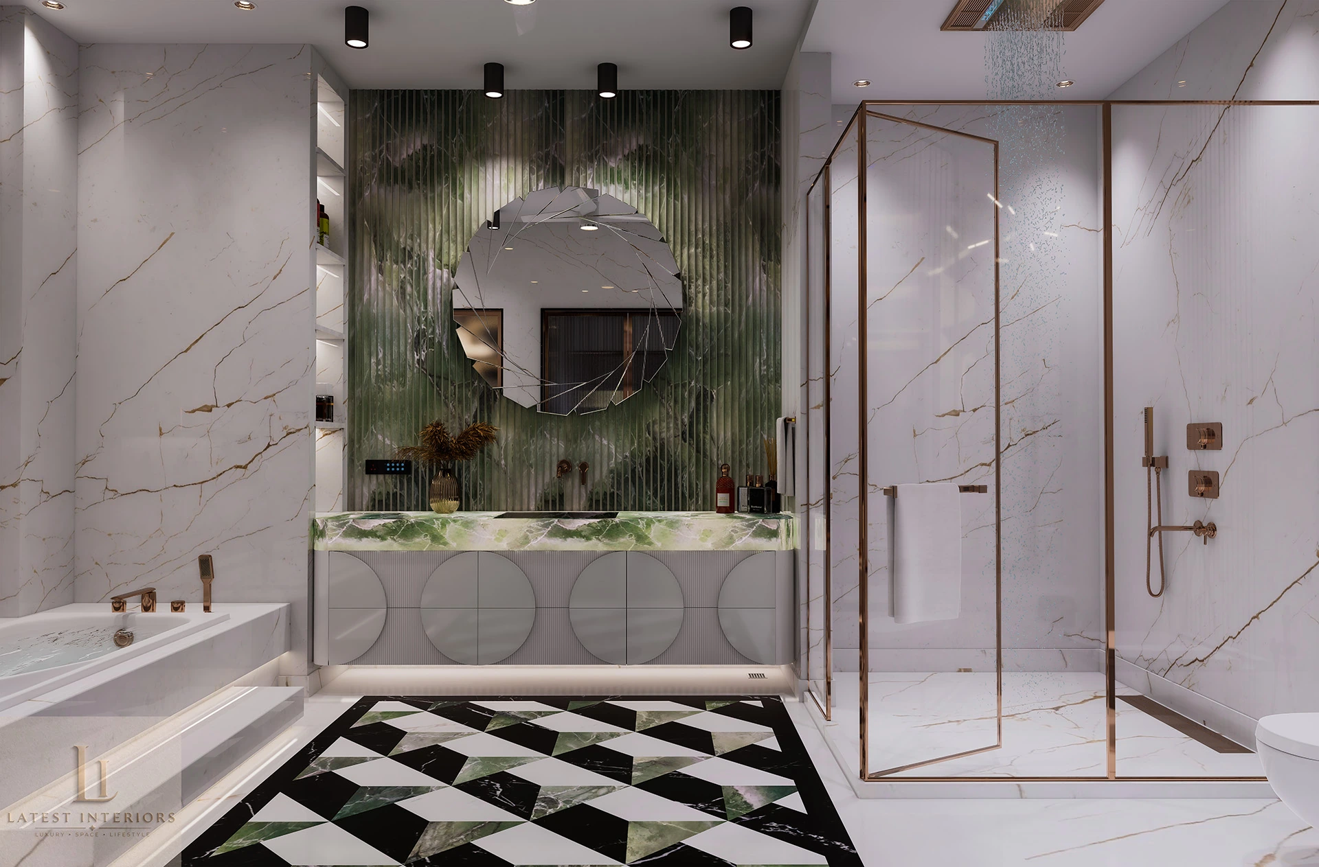 Washroom interior for Luxury villa