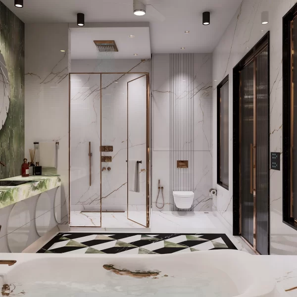 Washroom interiors - best interior designers for villa