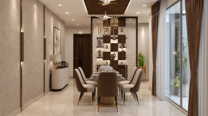 dinning area - apartment interior designers in Noida