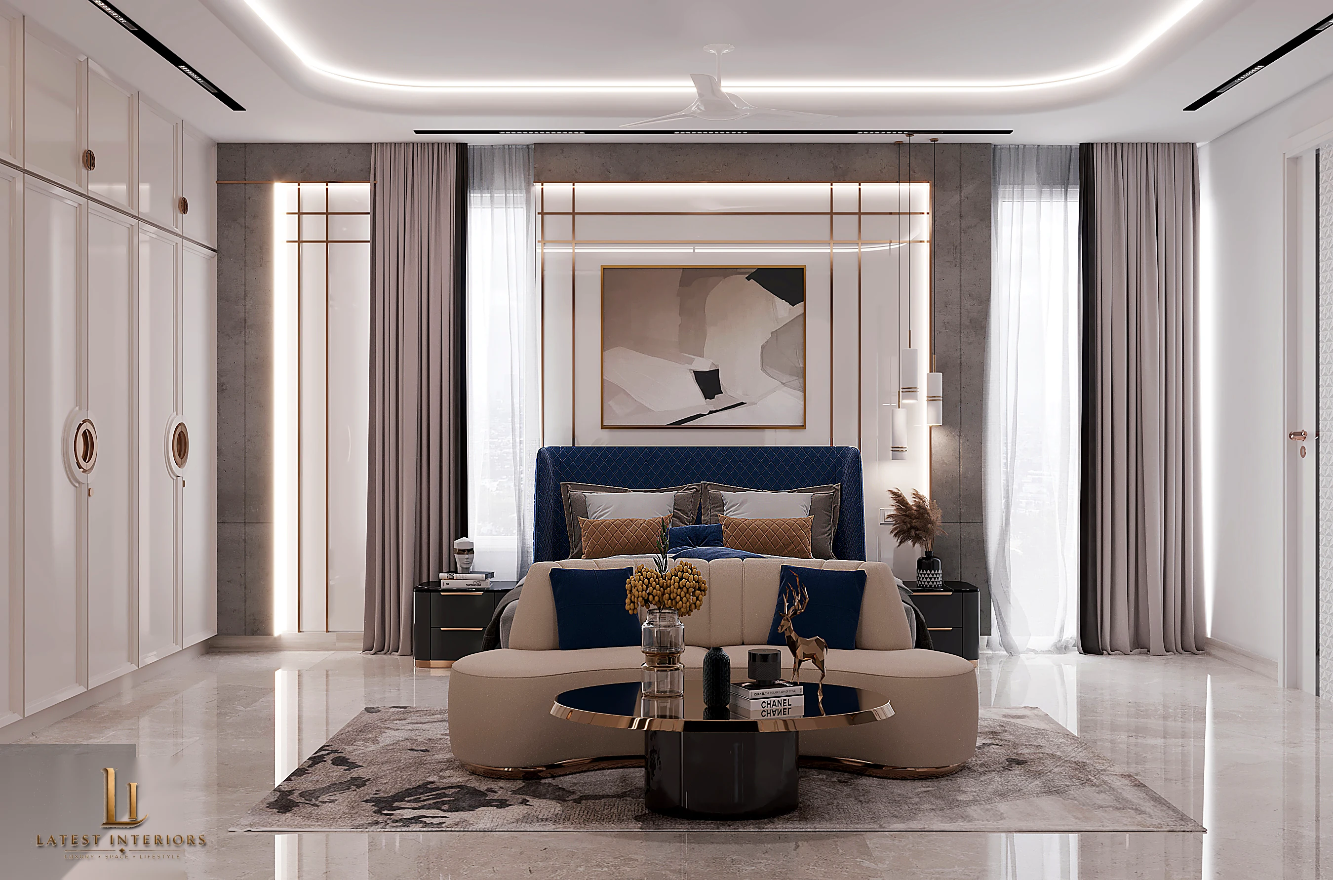 master bedroom - Luxury Villa interior designers